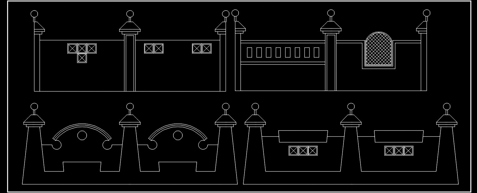 Boundary Wall Free CAD Blocks- Multiple Elevation Designs